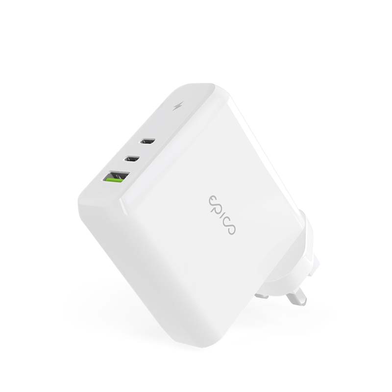 EPICO 100W GaN charger with UK plug - bílá